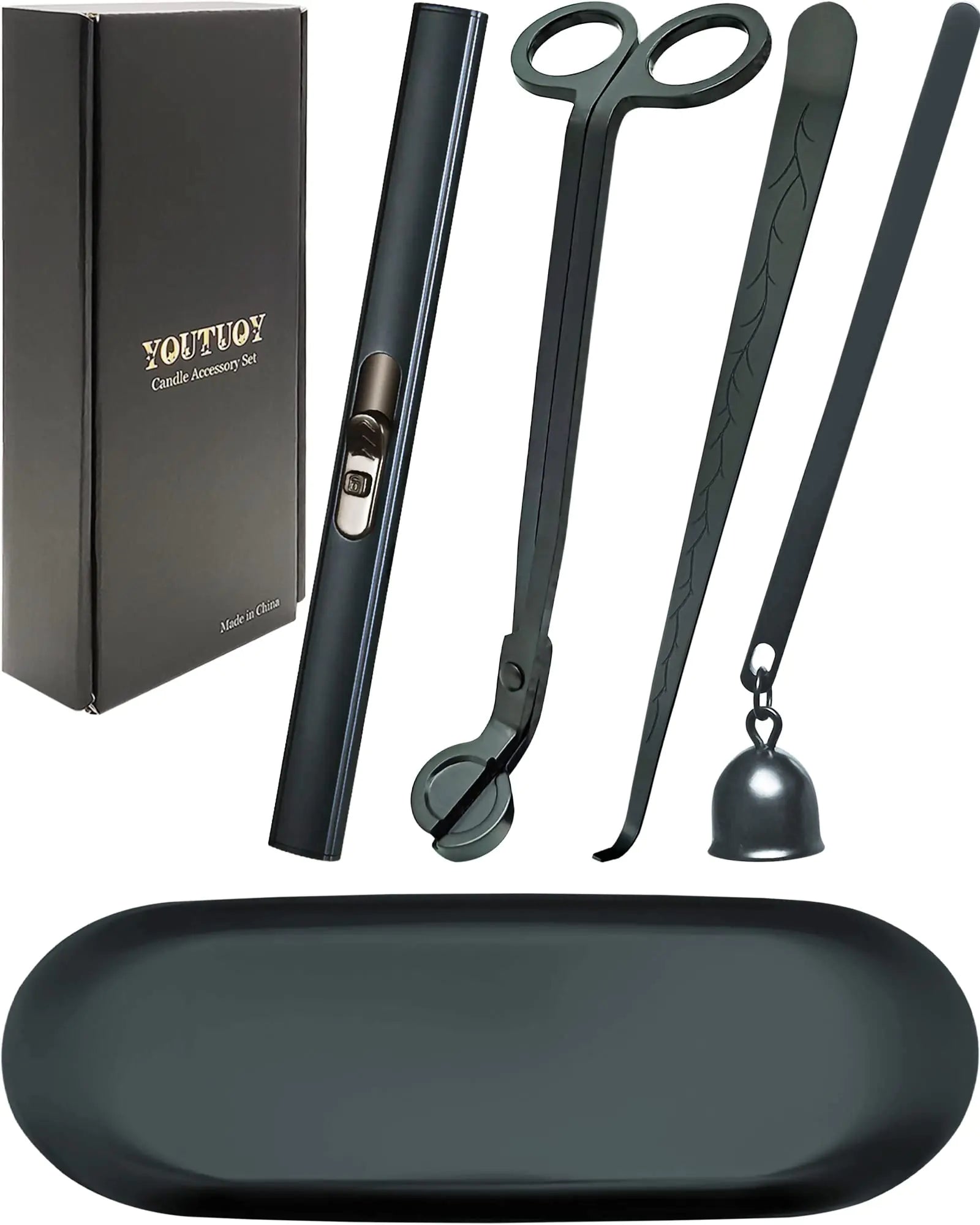 5-Piece Rechargeable Candle Maintenance Kit (Matte Black)