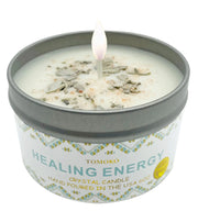White Sage Candle Sage Leaf Himalayan Crystal Salt & Essential Oil Healing Energy Crystal Candle