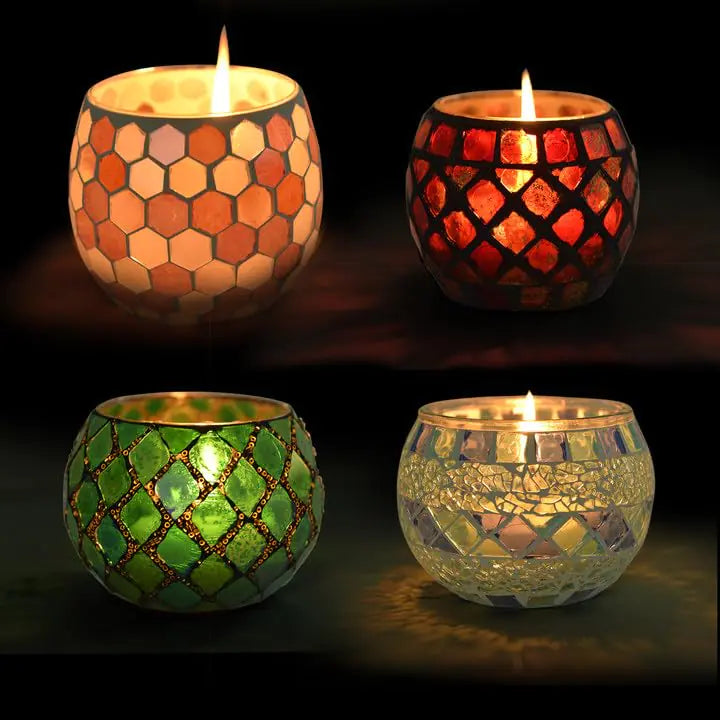 Mosaic Glass Tealight Holder - Party & Wedding Decor