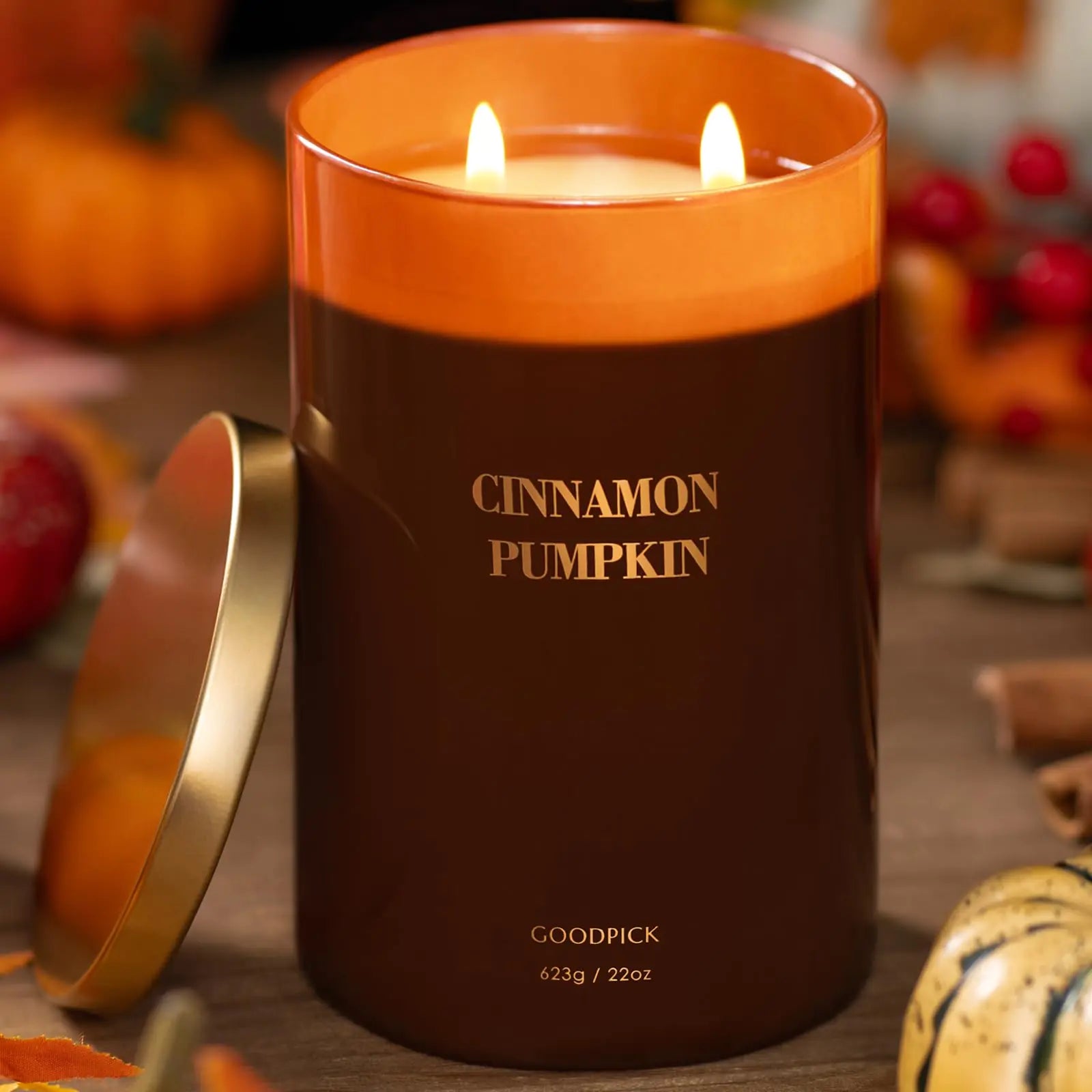 Cinnamon Pumpkin Luxury Soy Candle 22 oz - Dual Wick