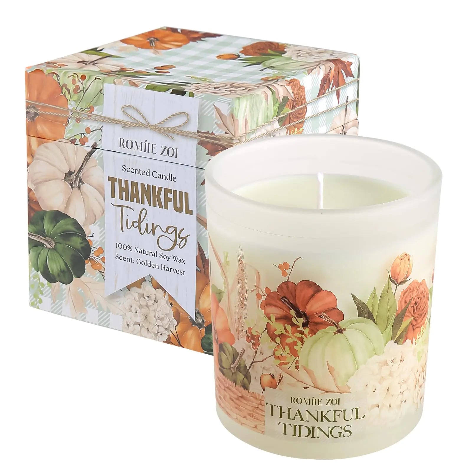 ROMIIE ZOI Scented Candle - Thankgul Tidings - 6oz Soy Wax Candle for Autumn Gift for Her/Him