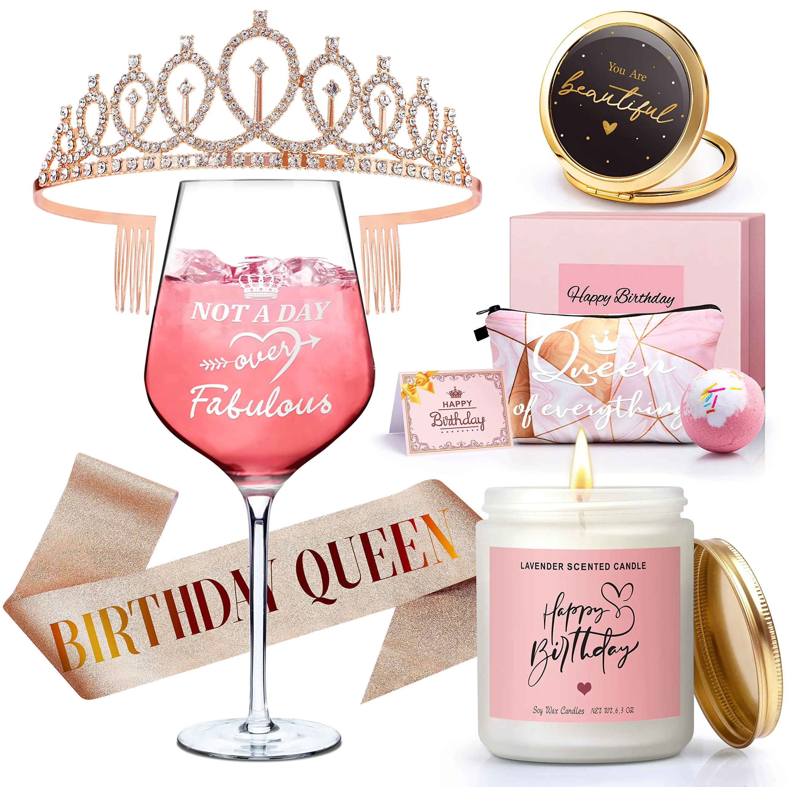 Birthday Delights Set for Her: Candles, Tiara, & Sash