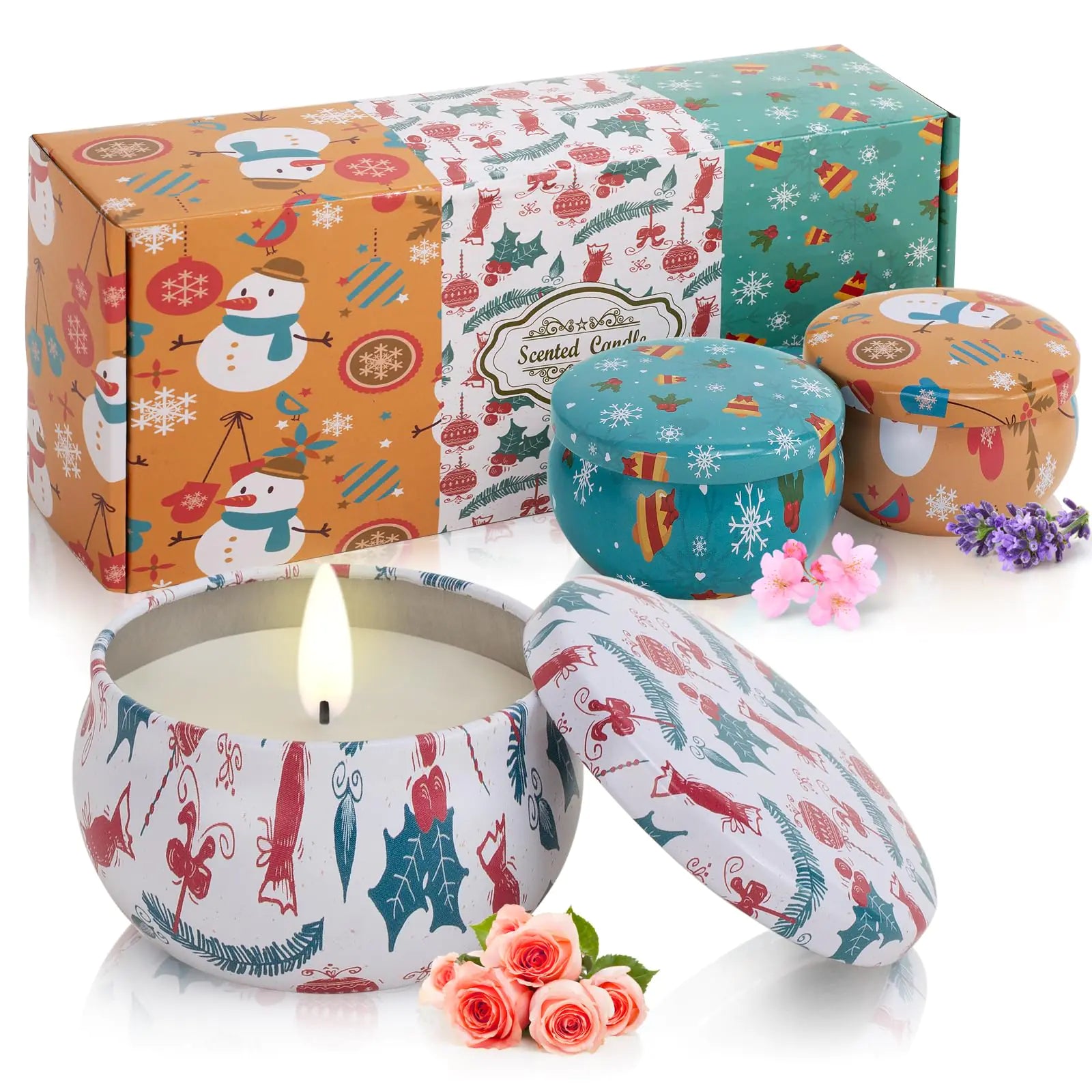 Christmas Trio Candle Gift Set - Aromatherapy 3-Pack
