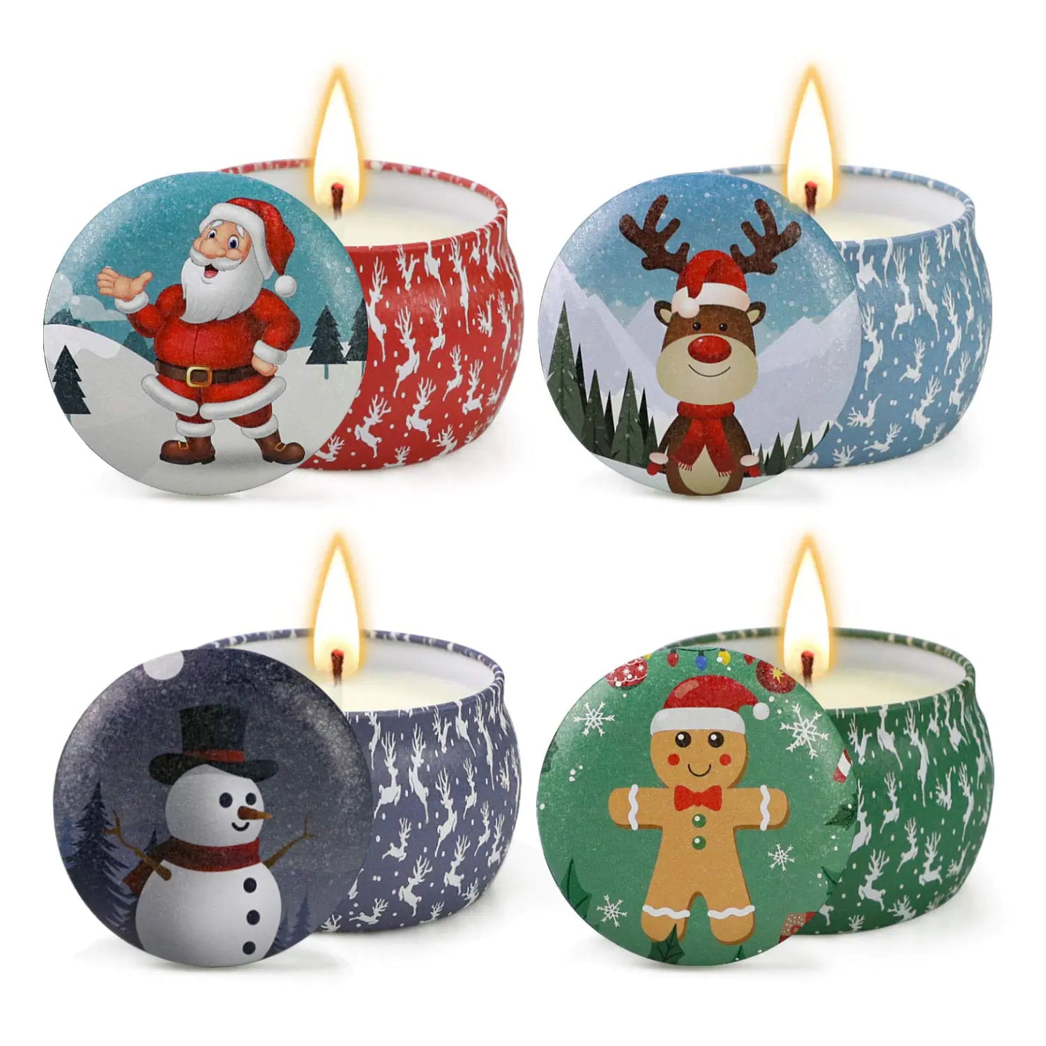 Christmas Candles 4 Pack Scented Candles Set