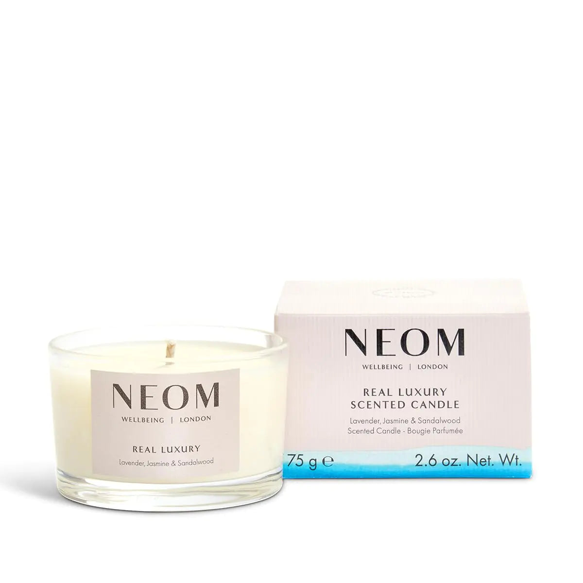 NEOM - Candle Travel Size | Lavender Jasmine & Rosewood | Scented Candles for On-The-Go | Luxury Aromatherapy Candles | Essential Oil Candle | Tranquil & Relax | Signature De-Stress Scent