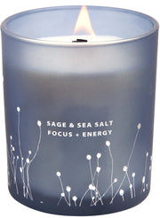 Sage Sea Salt Wood Wick Scented Candle | Big Candle for Home Decor 10.6 oz Scented Soy Candle Relaxing Candles for Women and Men Aromatherapy Candle Gift