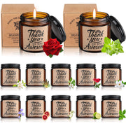 Treela 12 Pcs Thank You Candle Gifts 3.5 Oz Organic Aromatherapy Jar Candles Bulk You are Awesome Inspirational Scented Candles Gifts Set for Women Nurses Teachers Stress Relief (Brown)