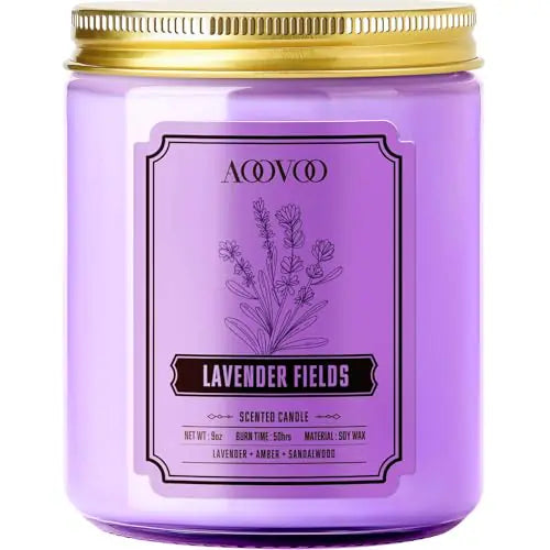 AOOVOO Lavender Scented Candle - Soy Wax Candles Candles for Home Scented Aromatherapy Candle Candle for Women 9 OZ