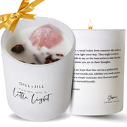 Little Light Scented Candle Hug in a Jar Candle Miscarriage Gifts for Mothers Get Well Soon Gifts for Women IVF Warrior Chemo Gifts Natural Paraffin-Free Wax with Rose Pink Quartz Cinnamon