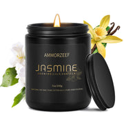 Jasmine Bliss: Extra Strong Scented Soy Candles for Long-Lasting Home Fragrance (50-Hour Burn)