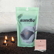 Sandle by Foton Pearled Candle 10 Oz – Black Unscented Non Toxic Luxury Long Lasting Sand Candles up to 60 Hours - Refillable Sand Candle with 15 Wicks for Candle Making