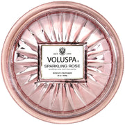 Voluspa Sparkling Rose Grande Maison 3 Wick Glass Candle 36 Ounce 100 Hour Burn Time All Natural Wicks and Coconut Wax for Clean Burning Vegan Poured in The USA