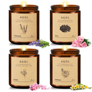 4 Pack Scented Candles for Home 28 Oz 200 Hours Burn Luxury Amber Jar Natural Soy Candles Aromatherapy Candles Set Candles Gift for Women Men Birthday Thanksgiving Christmas Spa SleepYogaRead