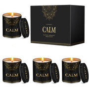 Scented Candles 9 Oz Jar Candles for Home Office Meditation Yoga Candles for Women & Men Birthday Anniversary Valentines Day Present Lavender Vanilla Rose & Sandalwood Lemon