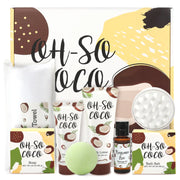 Gift Set for Women BFFLOVE 8pc Coconut Spa Gifts for Women Bath Set for Women with Bath Bomb Scentd Candle Massage oil Towel Birthday Gifts for MomChristmas Gifts for Women