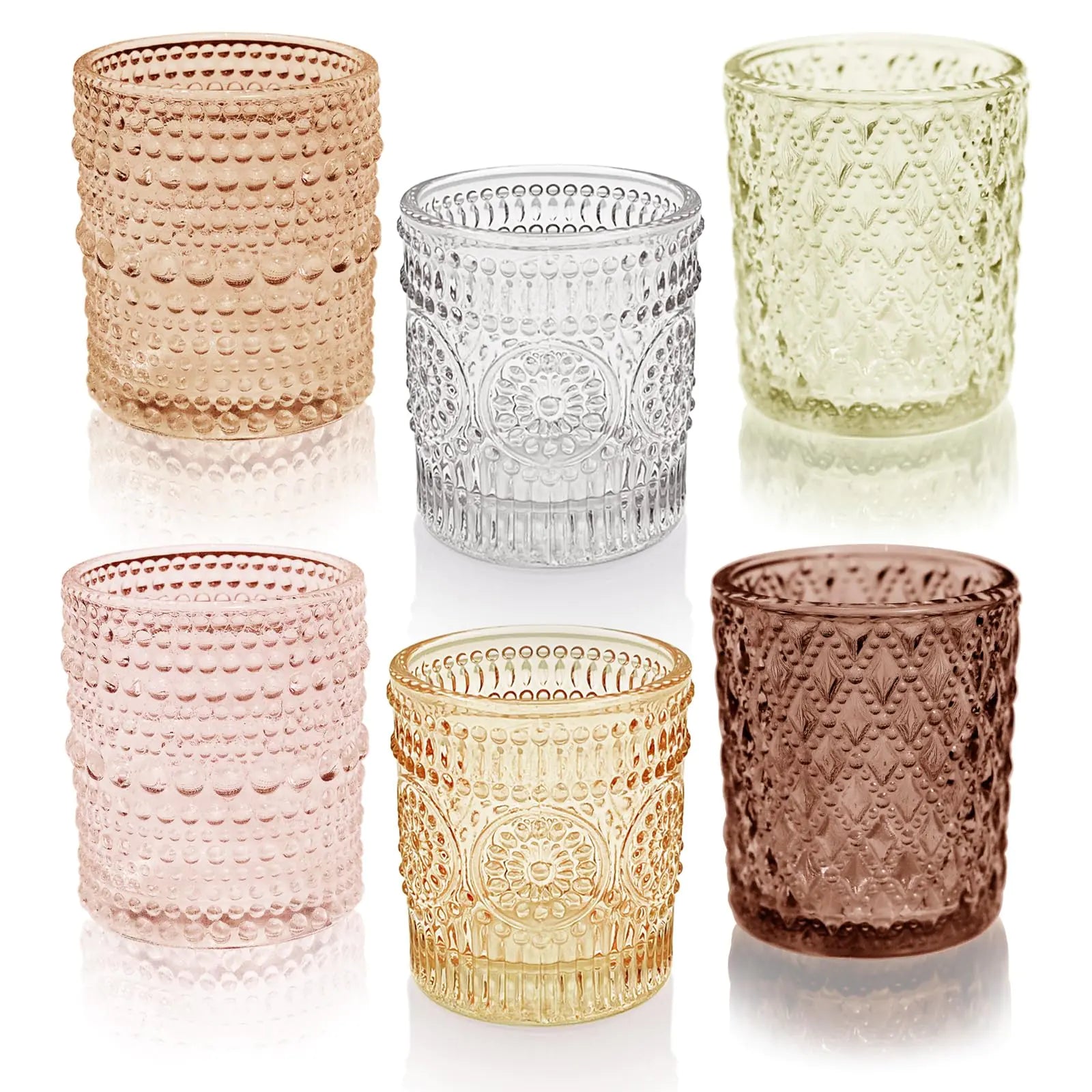 12-Piece Multicolor Glass Votive Set for Special Occasions
