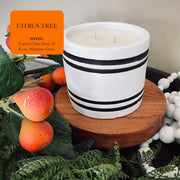 Striped Citrus Stone Elegance Candle