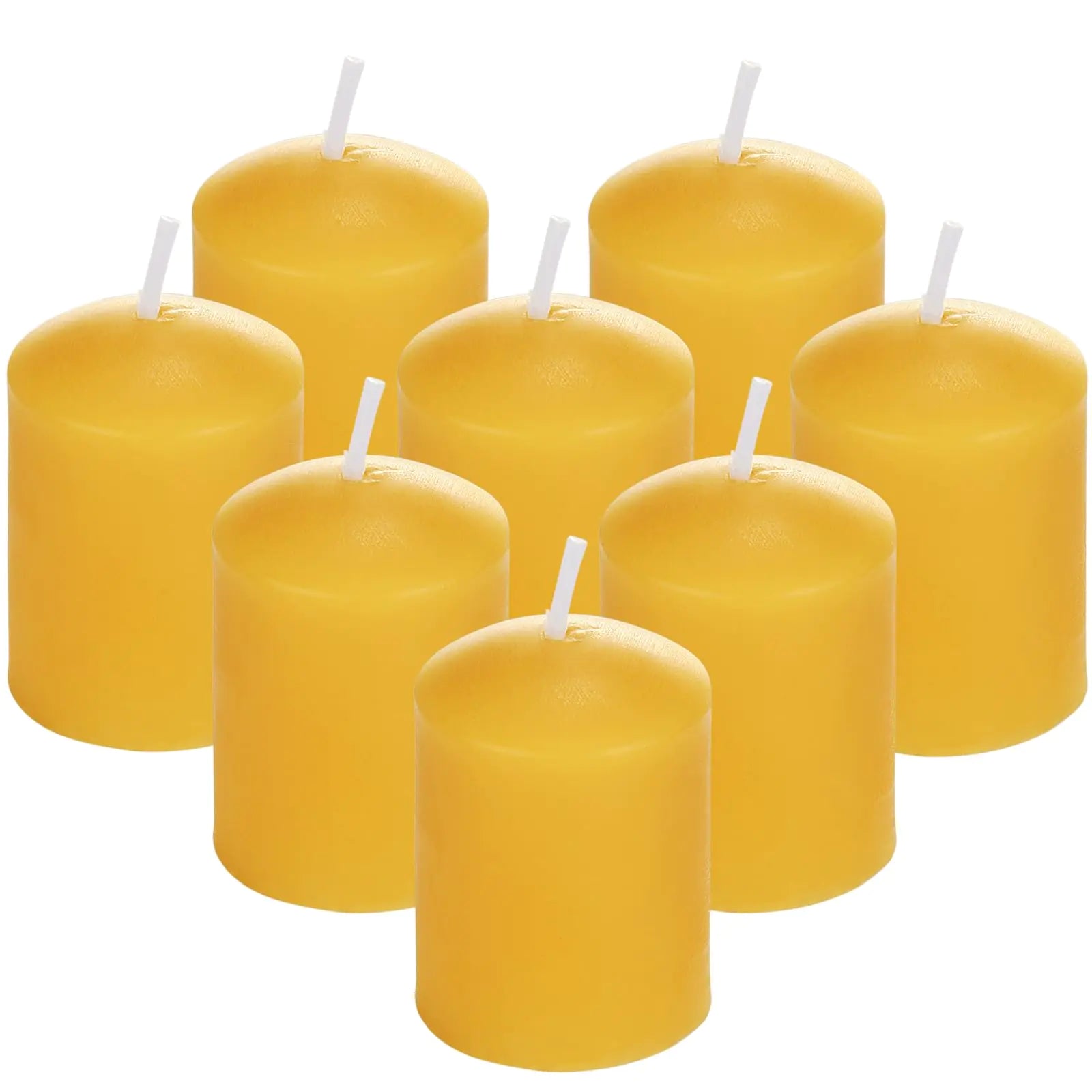 8-Pack Natural Beeswax Votive Candles - Handmade, Smokeless & Long-Lasting