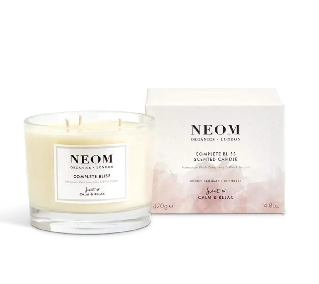 NEOM Blissful Essence 3-Wick Candle | Rose & Black Pepper Aromatherapy