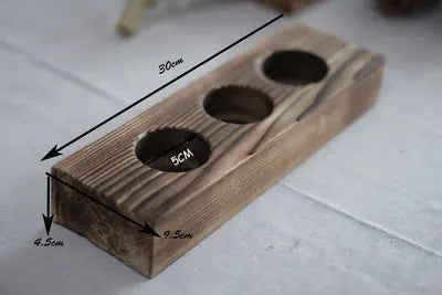 Holiday Glow Wooden Candle Holder