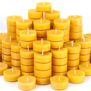 48 Packs Beeswax Tealight Candles 100% Pure Beeswax Candles | 4-Hour Extended Burn Time | Natural Beeswax Tea Lights Candles in Clear Cup Perfect for Home DecoAir PurificationFragrance
