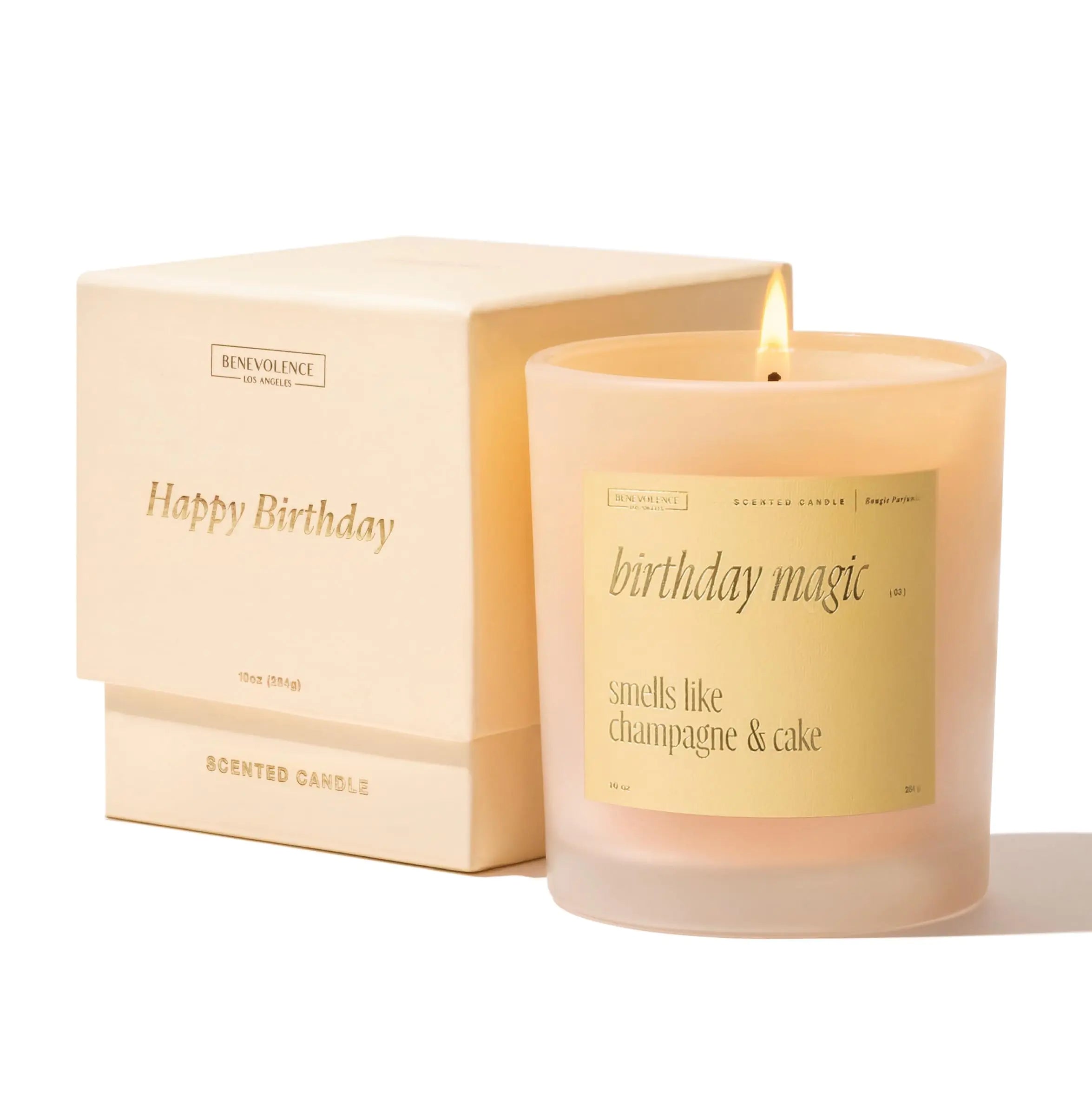 Benevolence LA Birthday Magic Scented Soy Candle | 10 oz 40-50 Hour Burn | Birthday Candles | Happy Birthday Candle | Birthday Candle for Women | Long Lasting Scented Birthday Candle