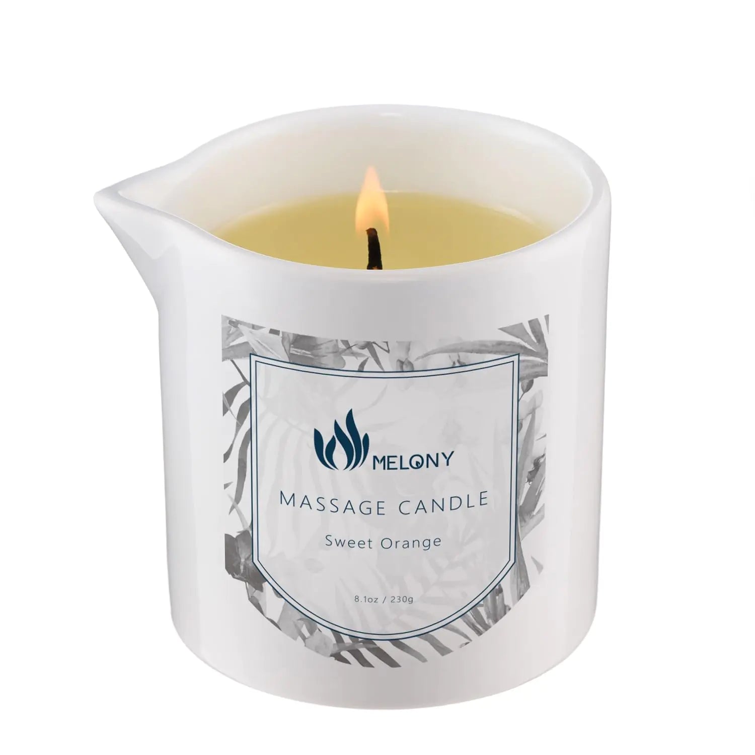 MELONY Soy Massage Oil Candle | 8.1Oz | Perfect Intensive Skin Treatment Candle | Moisturizing Luxurious Relaxing Essential Oil Body Massage Candle for Home Spa (Sweet Orange)