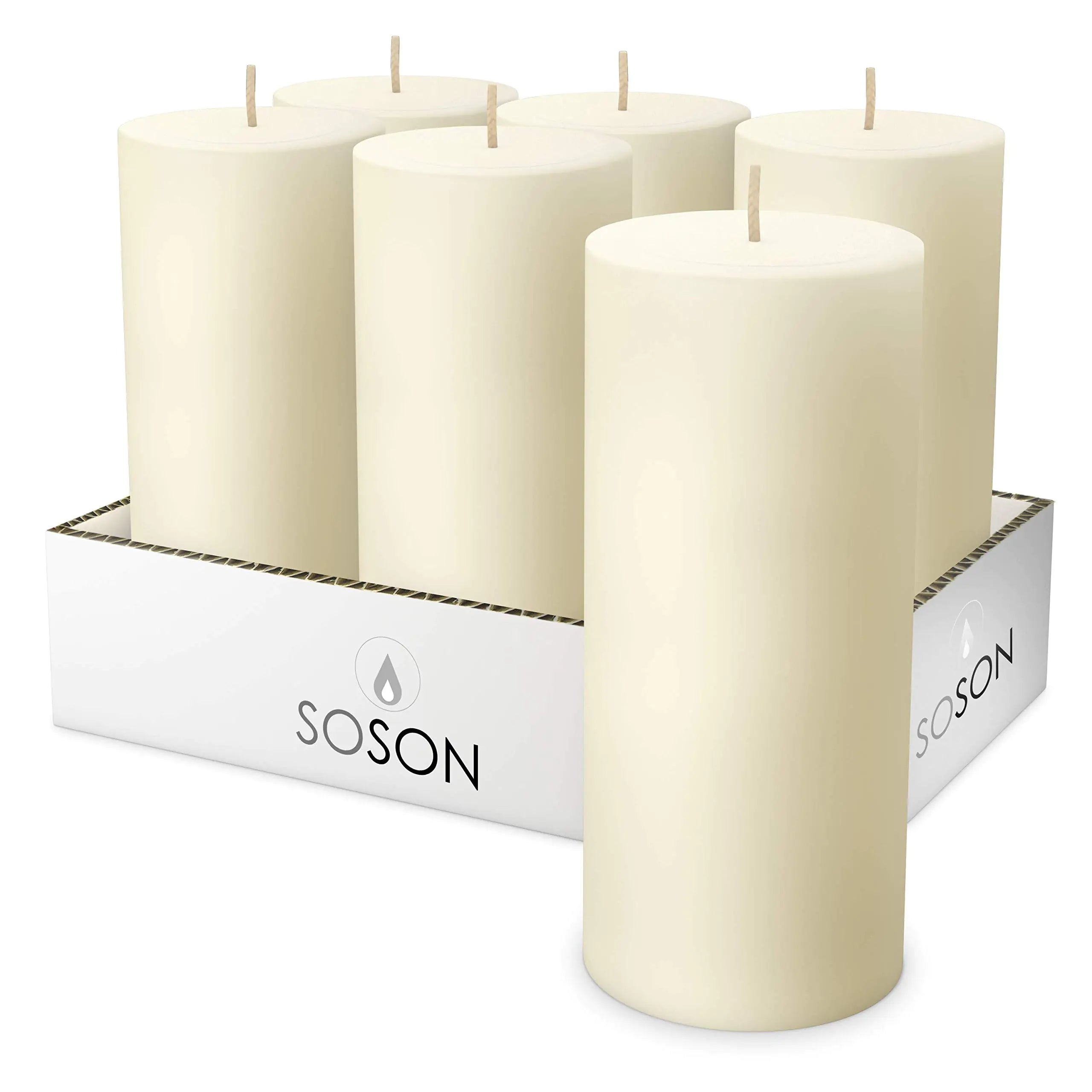 Elegant Ivory Pillar Candle Set