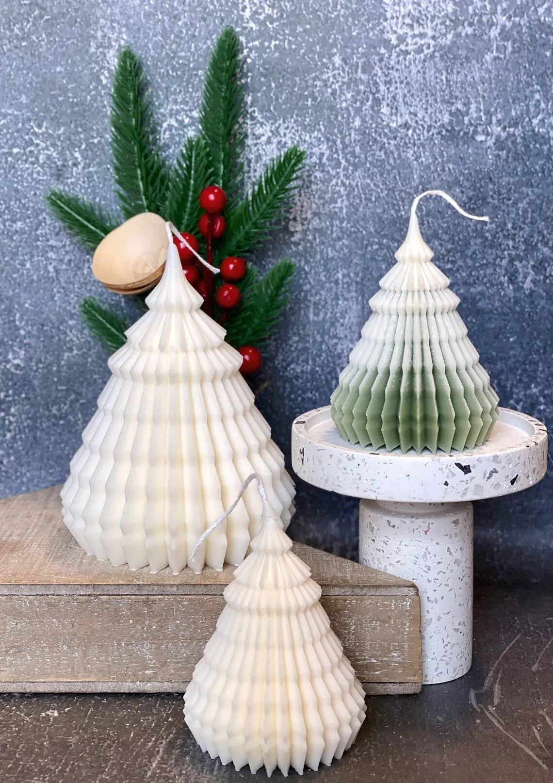 Festive Origami Tree Candles | Holiday Essentials