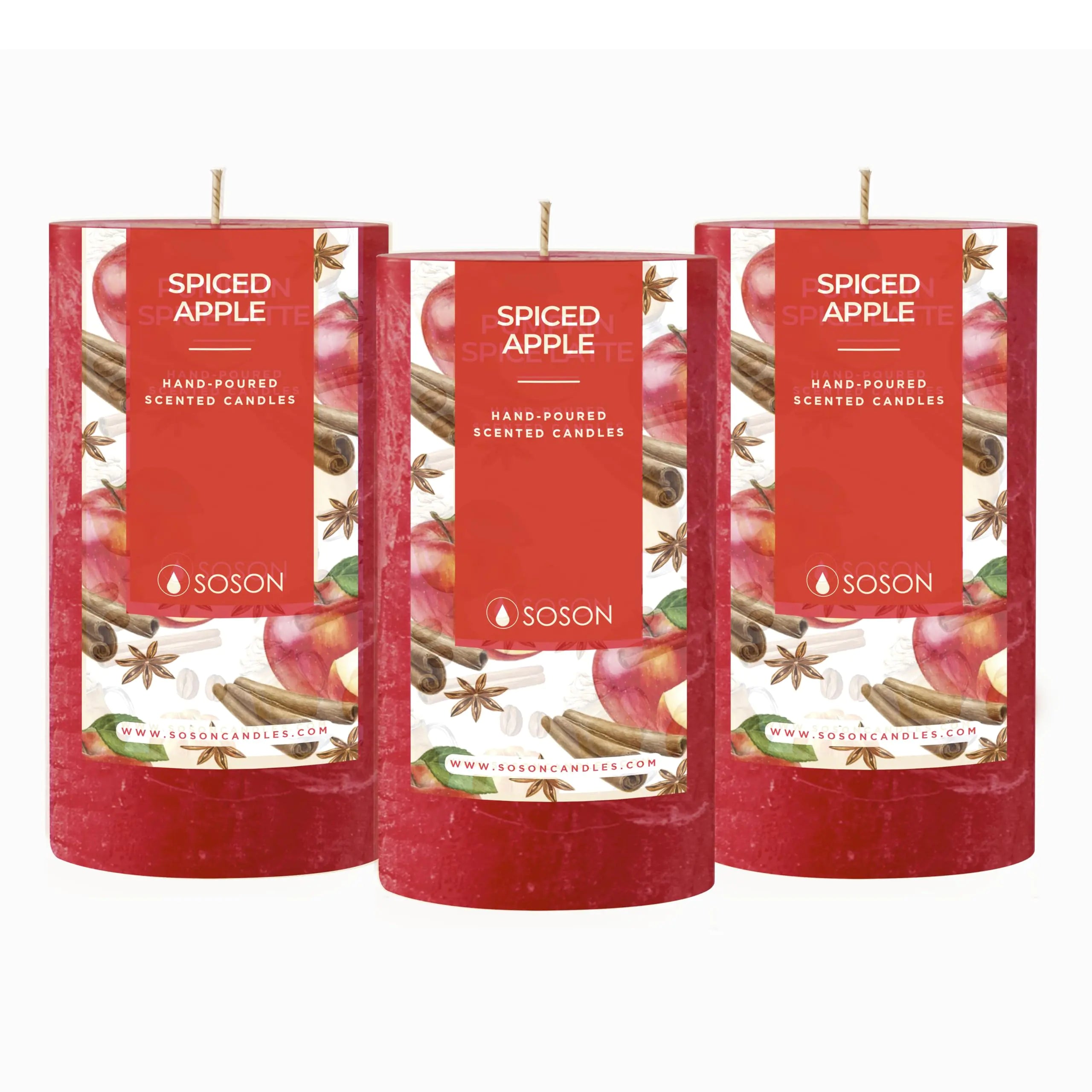 Autumn Whisper Apple Cinnamon Candle Trio