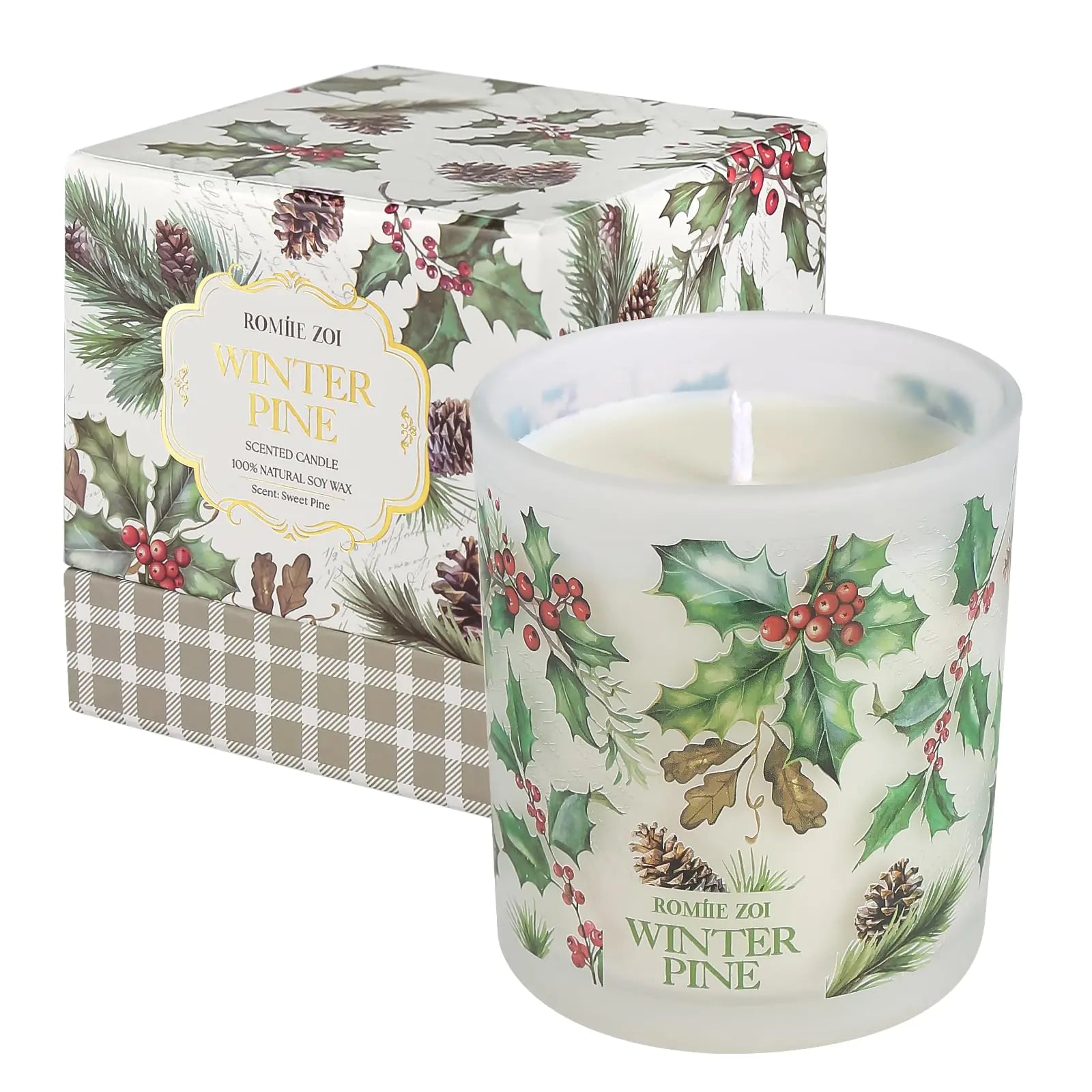 Holiday Pine Soy Wax Candle - 6oz Aromatic Christmas Gift