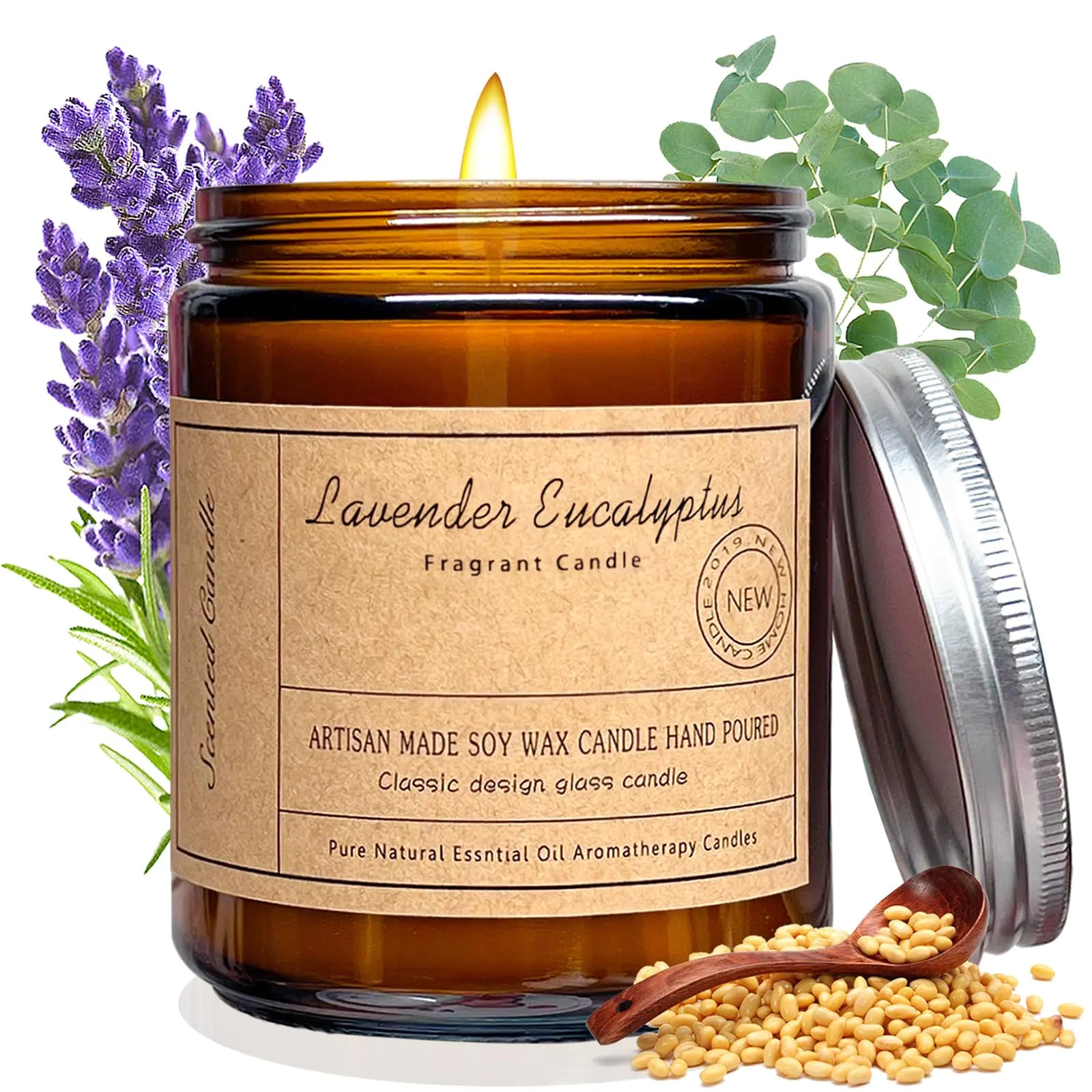 Lavender Eucalyptus Soy Wax Candle