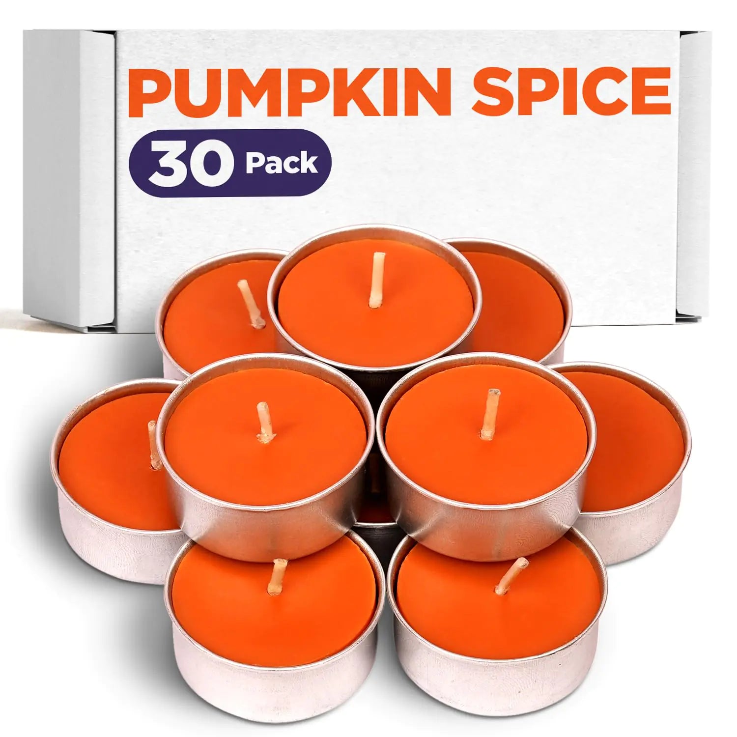 Pumpkin Spice Fragrant Tealights - Seasonal Scented Tea Light Candles