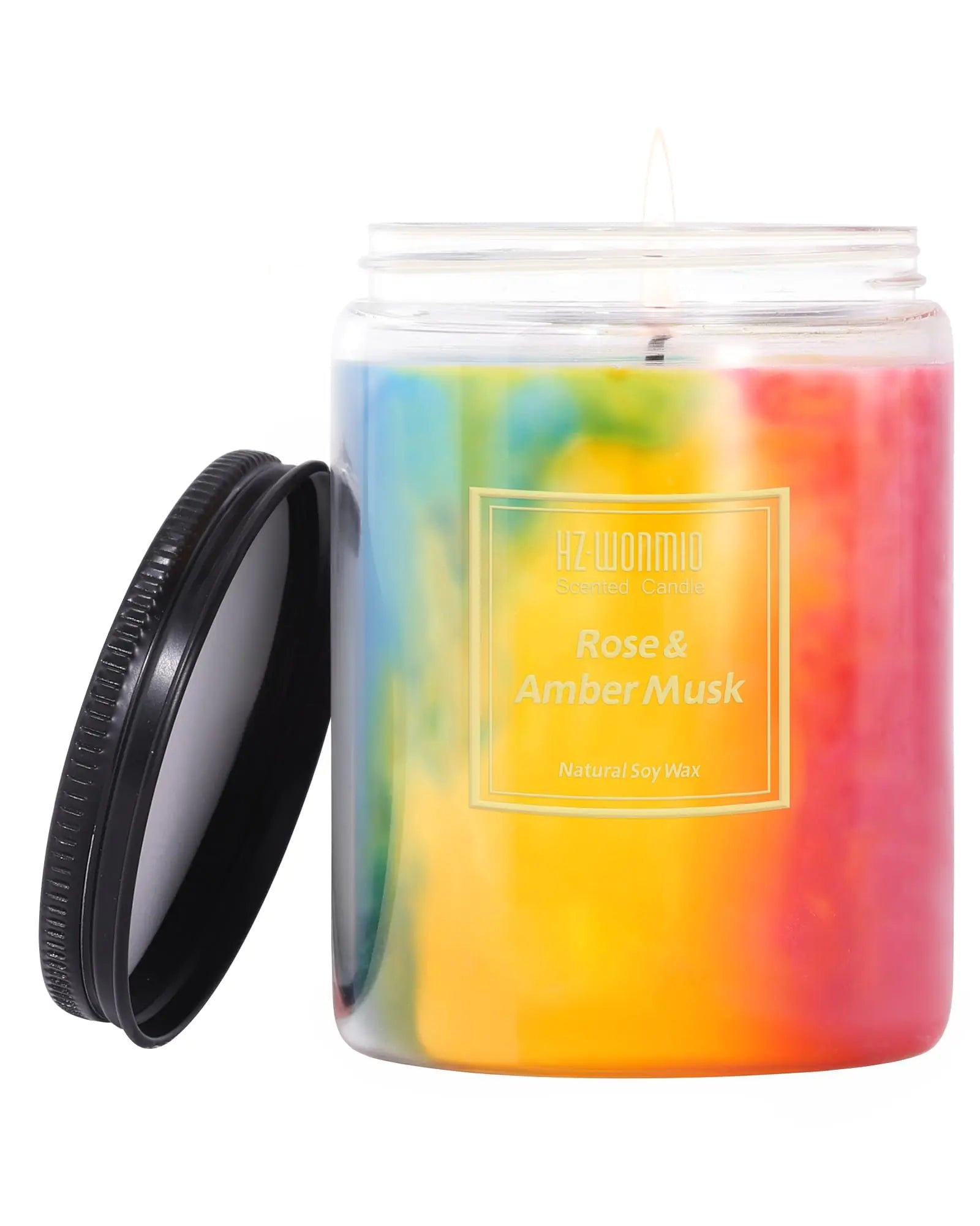 HZ-WONMIO Scented Candles | Rose Candle |Soy Wax Jar Candle| Extra Strong and Long Lasting Scented Candles| Holiday Aromatherapy Candle | Funny Birthday Gifts for Women|9.5oz 80 Hour Burn