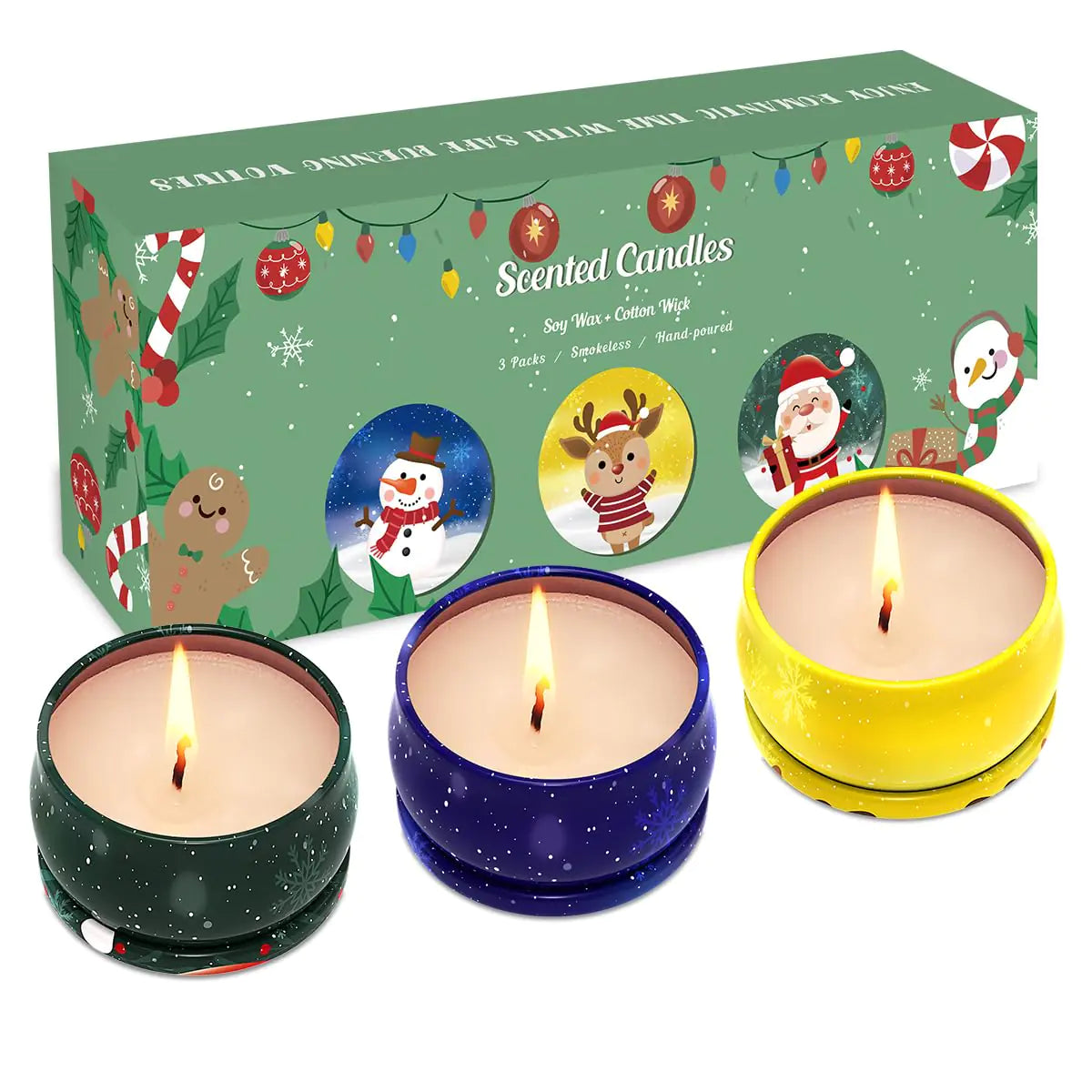 Holiday Aromatherapy 4-Pack Scented Soy Candles