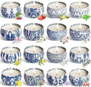 Soy Wax Aromatherapy Candles 16 Set - Gift Tin Collection